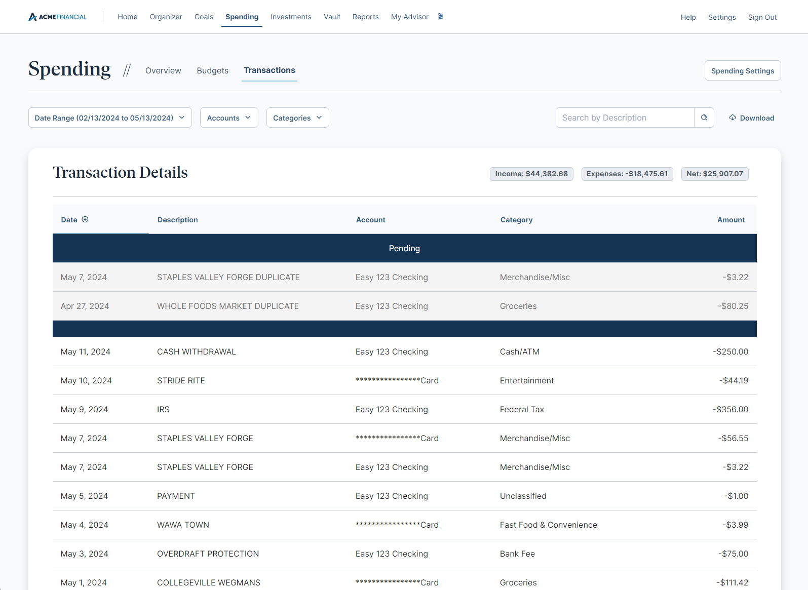 screenshot of eMoney Advisor